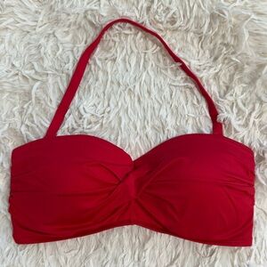 Mossimo | Red Twist Front Molded Bandeau Bikini Top D/DD w/ removable strap